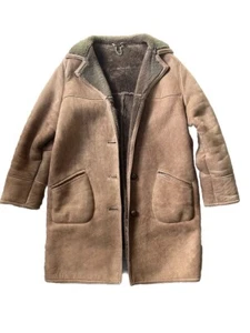 Bailey’s - Vintage 70s Sheepskin Shearling Wool Leather Coat - size 16 - Picture 1 of 6