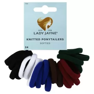 Lady Jayne School Knitted Ponytailers 24 Pack Colourful Softies Hair Bands 7789 - Picture 1 of 2