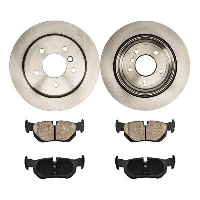 Rear Disc Brake Rotors Ceramic Brake Pads Fit For 2009-2013 BMW 328i xDrive 3.0L - Image 1 of 4