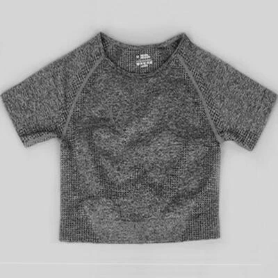 Women Fitness Fashion Dot Crop Top Gym Skinny T-Shirt Workout Tops Sports Yoga - Image 1 of 4