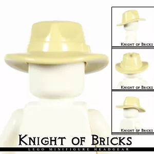 LEGO Minifigur hellbraun Kopfbedeckung Hut breite Krempe Outback Stil Fedora Indiana J - Bild 1 von 6