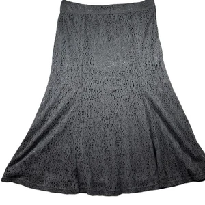 American Glamour Badgley Mischka Skirt Trumpet Crochet Midi Maxi Black 20W A139 - Picture 1 of 9