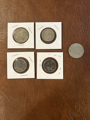 Lote de 5 moedas mexicanas vintage – 1 peso e centavos 1971–1987 - Imagem 1 de 4