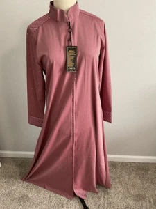 New TURKISH Abaya Kaftan Dress MAXI Islamic Casual Hijab Eid Rhinestones S M - Picture 1 of 5