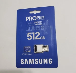 New Sealed Samsung - Pro Plus 512GB microSDXC UHS-I Card Memory Card - Picture 1 of 2