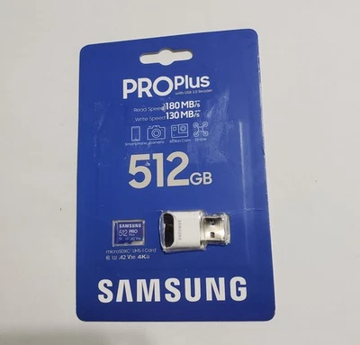 New Sealed Samsung - Pro Plus 512GB microSDXC UHS-I Card Memory Card - Image 1 of 2