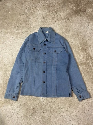 Vintage JC penny denim shirt Womens Medium blue shirt jacket 70s Shacket Retro - Image 1 of 4