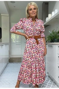 BNWT NEW Wyse Aimee Daisy Floral Midi Dress Size 4 UK 14 - Picture 1 of 8