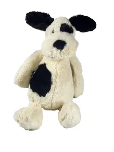 Jellycat Bashful Black and Cream Puppy Dog 12" Plush Medium - Imagen 1 de 11