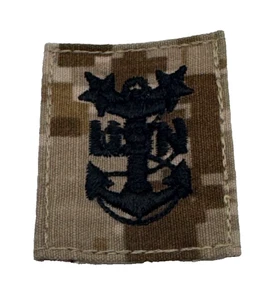 USN US Navy Master Chief E-9 AOR1 Desert Digital Camo Hook & Loop Patch - Picture 1 of 2
