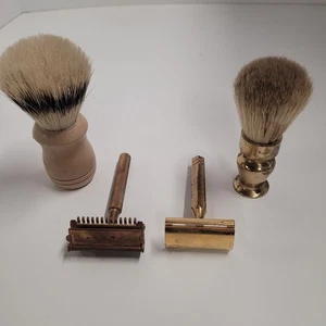 Vintage Star and Valet Sicherheitsrasierer, mit 2 Bürsten - Bild 1 von 5