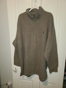 Ralph Lauren Blue Label Big 3XB Herrenpullover 1/4-Reißverschluss Pullover taupe neu mit Etikett $ 110 - Bild 1 von 5