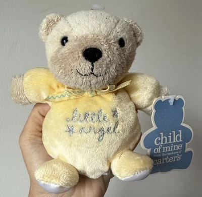 Carter's Child Of Mine Little Angel Yellow  Bear Rattle Plush Lovey Stuffed New - Image 1 of 4
