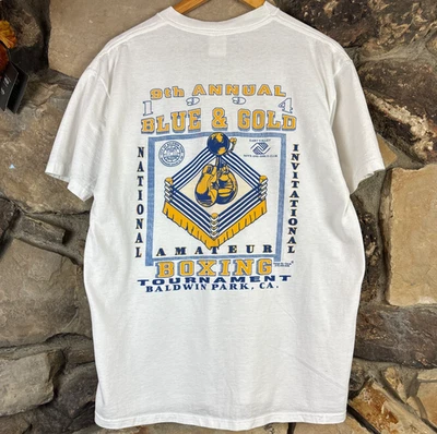Винтажная футболка 1993 Blue & Gold National турнир по боксу размер большой Калифорния - Изображение 1 из 4