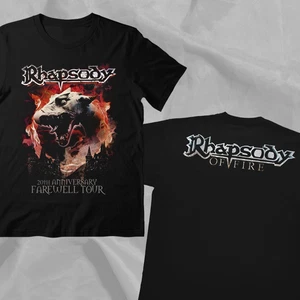 Camiseta RHAPSODY OF FIRE Retro 20 Aniversario Tour Negra Doble Cara - Imagen 1 de 1