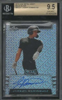 2019 Leaf Metal Draft JASSON DOMINGUEZ SILVER MOJO AUTOGRAPH#5/40 BGS 9.5 GEM MT - Image 1 of 2