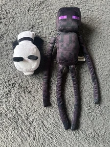 LOT OF 2 MINECRAFT MOJANG PANDA AND TOY FACTORY ENDERMAN PLUSH STUFFIE - Picture 1 of 8