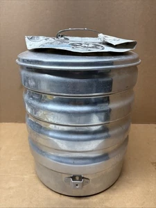 Vintage Buckeye 1960's Aluminum Picnic Pack Stacking Food Canisters Camping - Picture 1 of 6
