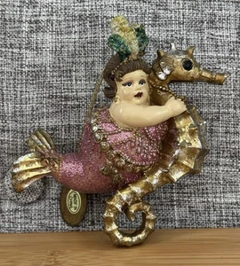Katherine’s Collection Mermaid on Seahorse Christmas Holiday Ornament Used 4" - Picture 1 of 4