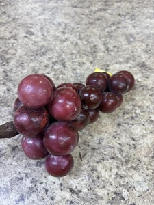 Vintage Grapes Bunch Italian made dark Red Alabaster Fruit - Picture 1 of 6