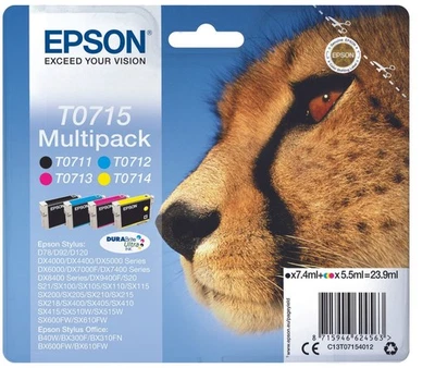 Epson Original T0715 Gepard Druckerpatronen - 4er Multipack (C13T07154012) - Bild 1 von 4