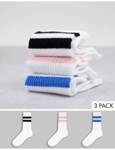 2 x 3er-Pack Herren Wochentag Rippe Sportsocken Bio Baumwolle weiß 40-42 (UK 6,5-8) - Bild 1 von 4