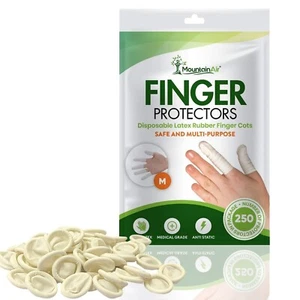 250 Pcs Finger Cots - Disposable Finger Protectors - Latex Rubber Finger Covers - Picture 1 of 12