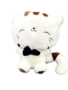 Kawaii Anime Katze Plüsch japanische sitzende Katze weich 12 Zoll Vintage weiß/braun  - Bild 1 von 6
