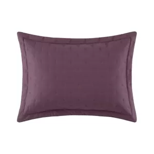 TRIOMPHE QUILTED PILLOW SHAM BY YVES DELORME, COTTON SATEEN IN 10 COLORS - Picture 1 of 21