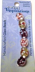 Nuove dolci ispirazioni perle di vetro artigianali ~ rosa selvatica ~ confezione nuova - Foto 1 di 1