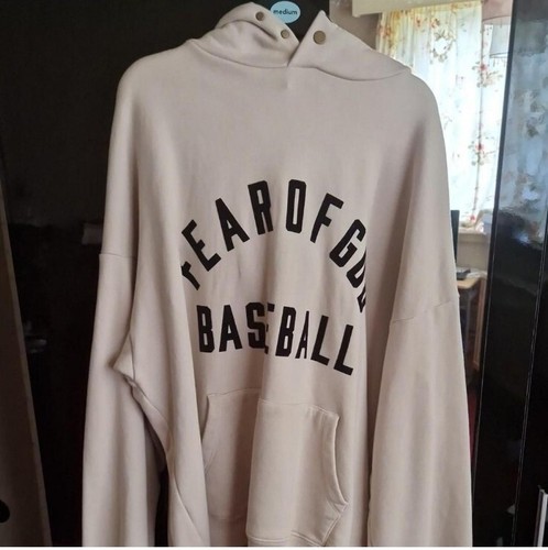 Felpa con cappuccio Fear of God da baseball crema erica taglia media nuova crp 420+