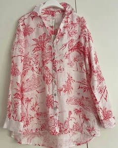 JOIE Leinenbluse Bluse Tunika Gr. M 38 40 weiß / rot 100% Leinen - Bild 1 von 13