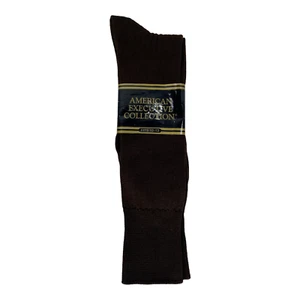Calcetines de vestir para hombre talla 10-13 marrones ajustados tejidos por American Executive Collection - Imagen 1 de 7