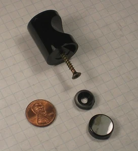 HEWI #557.23-8 CABINET/DRAWER KNOB, NYLON, BLACK, 23mm DIAMETER, 29mm PROJECTION - Picture 1 of 2