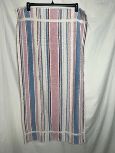 Vtg 1990s Centennial Castle Dundee Pastel Striped Bath Towels Retro Set of 2 (G) - Picture 1 of 7