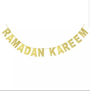 Ramadan Kareem Bunting, gold glittery, Islamic decorations for party, home etc. - Picture 1 of 1