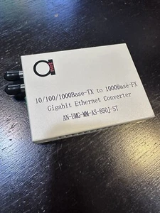 Multimode ST Gigabit Fiber Media Converter Internet Networking IT AD-Net - Afbeelding 1 van 6