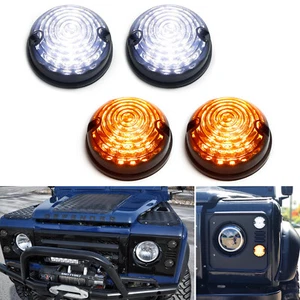 4pc Smoke Amber & White LED Turn Signal, Clearance Lamps For Land Rover Defender - Picture 1 of 10