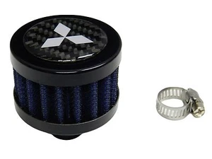 MITSUBISHI DIAMOND JDM 9MM RACING MINI AIR OIL BREATHER FILTER - BLUE CF - Picture 1 of 1