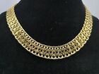 1970's Monet Wide Chainmail Collar Necklace, .05" Wide, 17", 41.2 g, Gold Plated