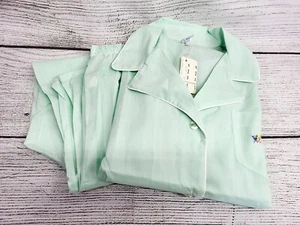 Vintage Katz Pajamas Powder Blue Kitty Cat Pocket Embroidery Single Stitch 38 - Picture 1 of 12