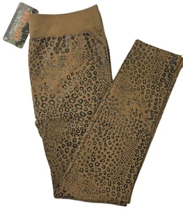 Fit 2 Go Leggings Womens Size L/XL Brown Leopard Print Pants - Picture 1 of 6