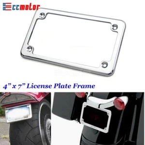 Billet Aluminum 4"x7" License Plate Frame For Harley Honda Suzuki BMW Kawasaki - Picture 1 of 7