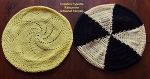 BERETS CHAPEAUX CROCHET MAIN ARTISANAL LOT DE 2 SUPER PROMO - Picture 1 of 2