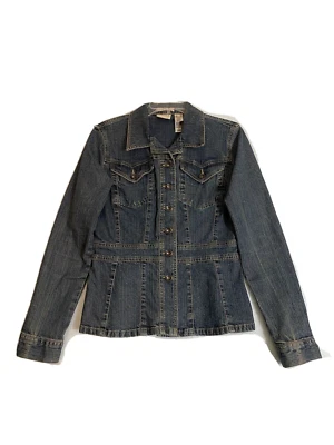 Mujer/Jrs Axcess Liz Claiborne Azul Denim Peplum Jean Chaqueta Manga Larga Talla S Foto 1 de 4