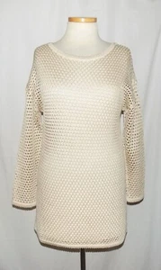 Ropa deportiva St John Beige Crochet Tejido abierto Tejido Pullover Túnica Suéter Top S - Imagen 1 de 4