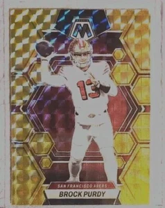 2023 BROCK PURDY PRIZM Panini Mosaic Yellow / Gold #211 Parallel Insert 49ers SP - Picture 1 of 5