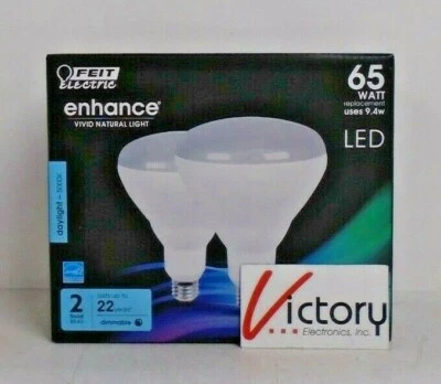 NEW Feit Electric Enhance 65W LED Light Bulb 2-Pack | BR40 Bulb | BR40DM/950CA/2 - Image 1 of 4