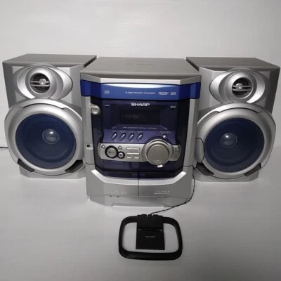 Sharp CD-XP300 Stereo 3 Disc CD, AM/FM, Dual Cassette-W/Speakers, Parts/Repair - Image 1 of 4