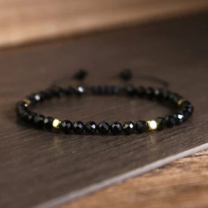 Natural Black Tourmaline Bracelet Protection Crystal Healing Bracelet - Picture 1 of 6